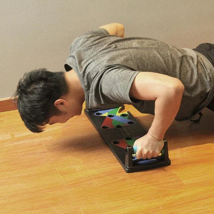 Nine-function push-up board for targeted upper body workouts