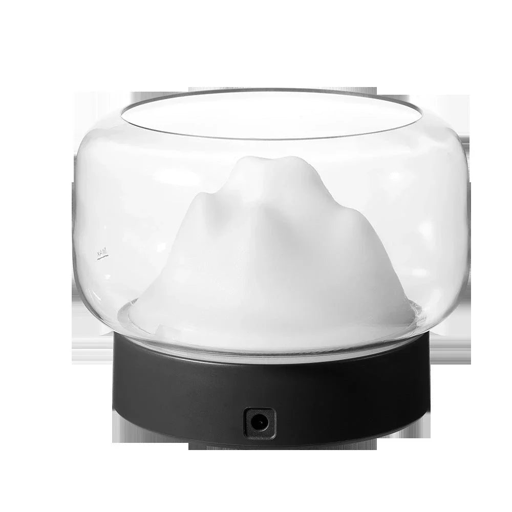 Soothing Ambient Light Aromatherapy Diffuser with Mountain Landscape Display and Warm LED Lighting