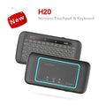 H20 Touch mini wireless keyboard with backlit silicone keys and touchpad in black