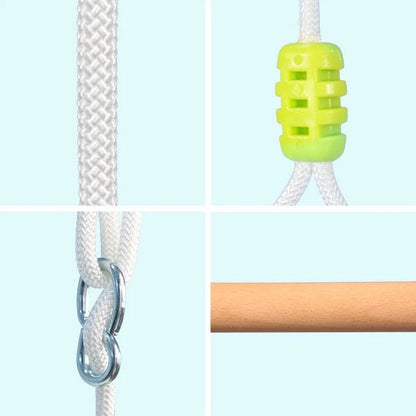 Infant hanging chair with folding canvas swing in blue and white waves