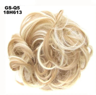 Synthetic wavy curly messy hair bun for women, 12cm diameter, high-temperature wire