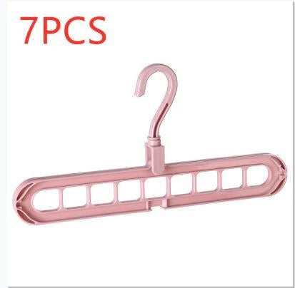 9-hole clothes hanger organizer in white, green, gray, and pink options