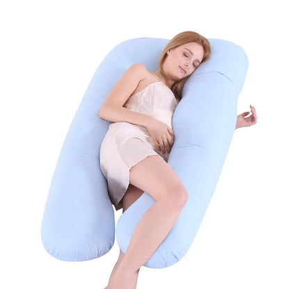 U-shape pregnancy pillow with removable pure cotton cover for support and comfort