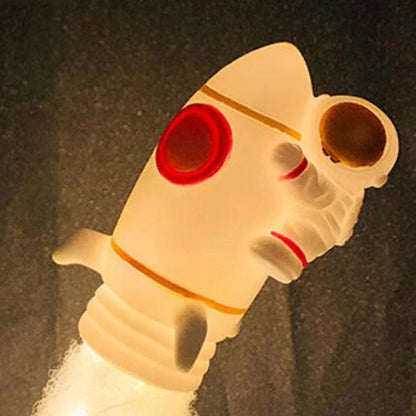 DIY LED Rocket Night Light with astronaut model and USB power