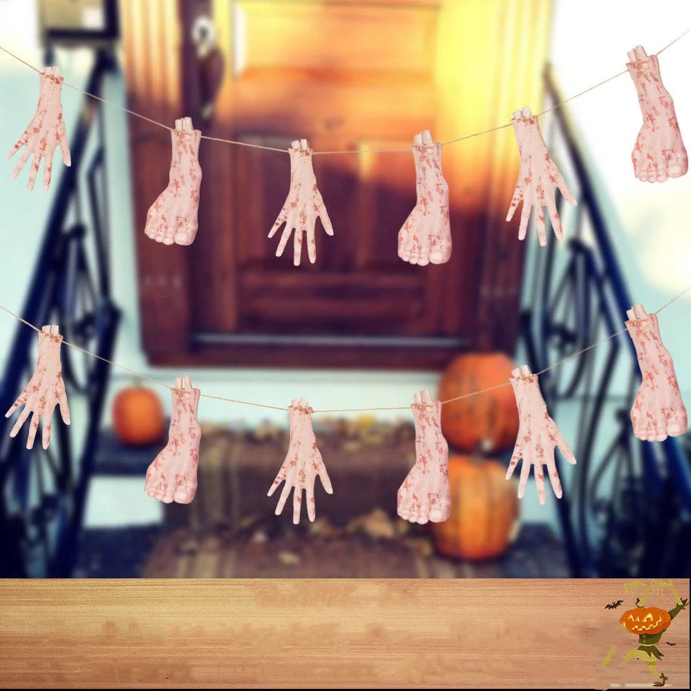 Halloween Horror Knife Flag Pulling Horror Curtain Bed Sheet with multiple spooky designs