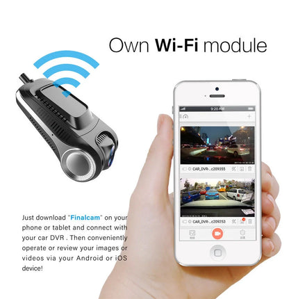 FHD1080P night vision dash cam with wide-angle lens and 32G TF card support