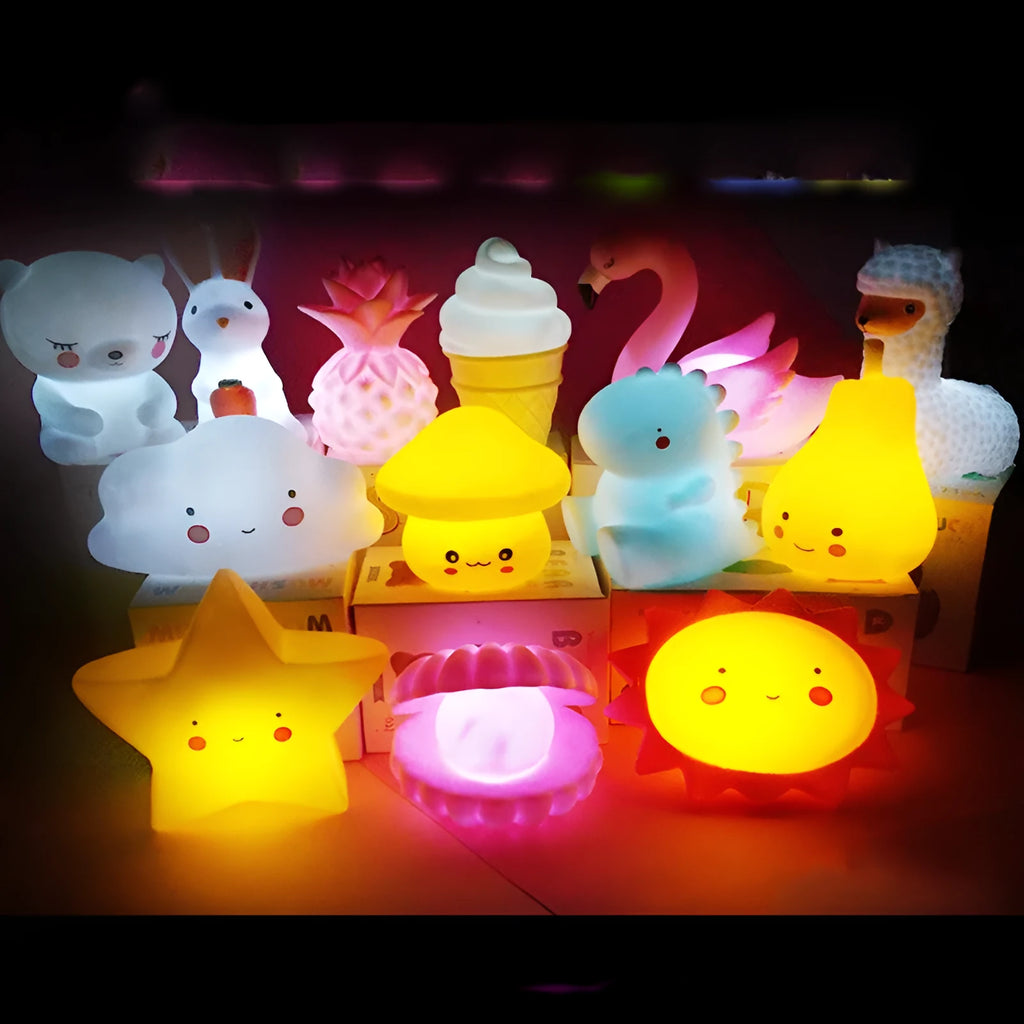 Cartoon creative vinyl night light LED luminous toy in five pointed star colour for children aged 7-14