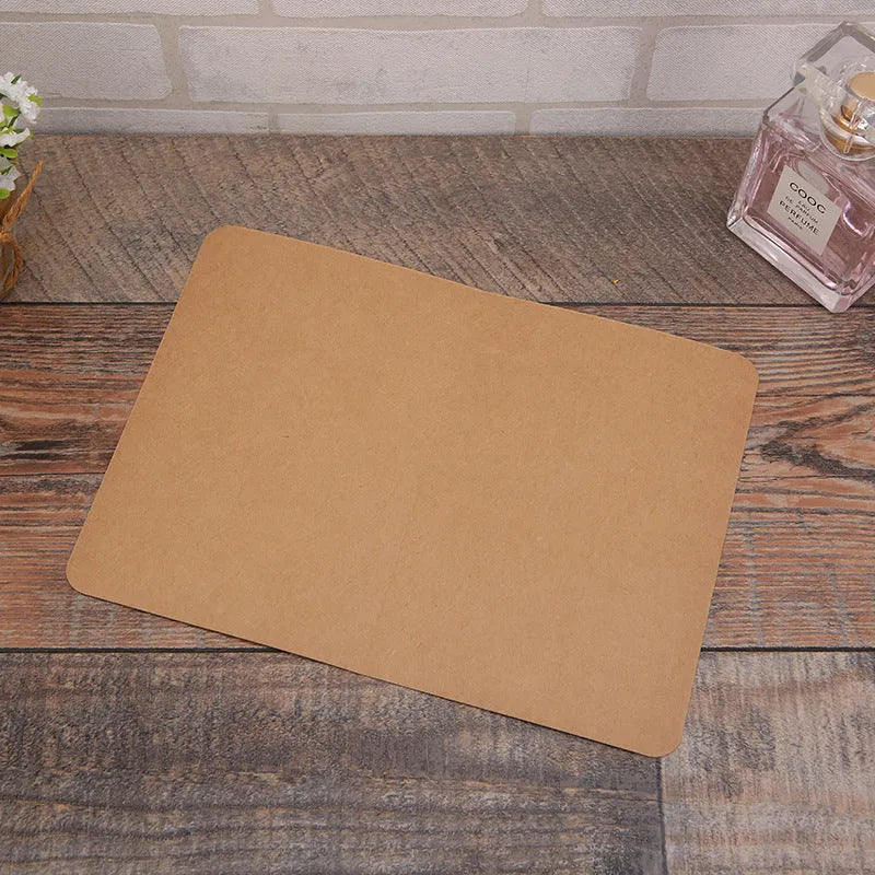 A pack of 100 folded kraft paper greeting cards in 10x15cm size, showing colour options: black, cowhide brown, and white.