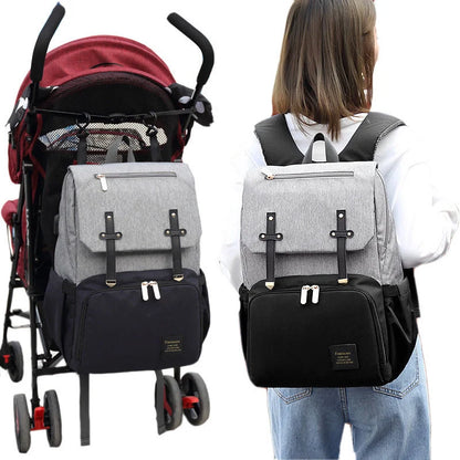 Diaper Mummy Daddy Backpack Baby Stroller Bag with USB charge interface and waterproof material