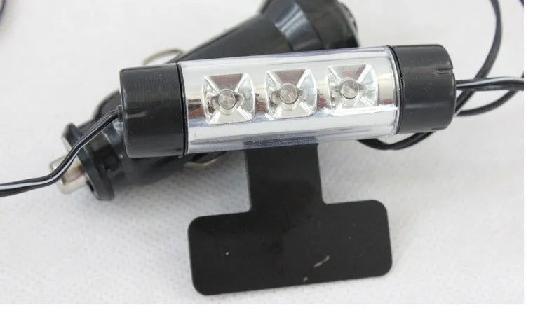 Blue car interior atmosphere footwell lights with 2-metre cable and cigarette lighter plug