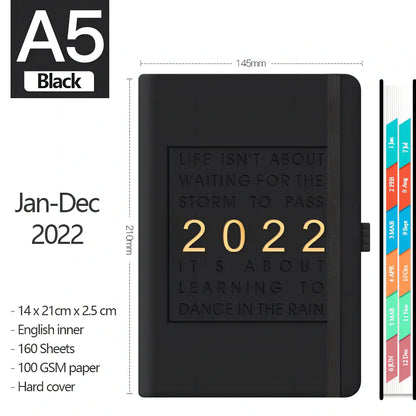 Red A5 imitation leather notebook with French fold binding and 100gsm pages, weighing 540g