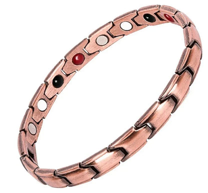 Stylish therapy bracelet with metal design for arthritis pain relief, weight loss, and energy boost