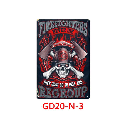 Retro tin painting wall hanging with American vintage design, 30x20cm