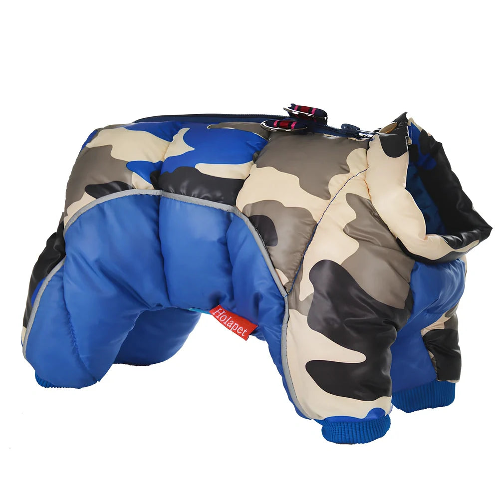 Brown coffee winter cotton jacket on small dog, waterproof thicker coat for puppies in sizes 10-26