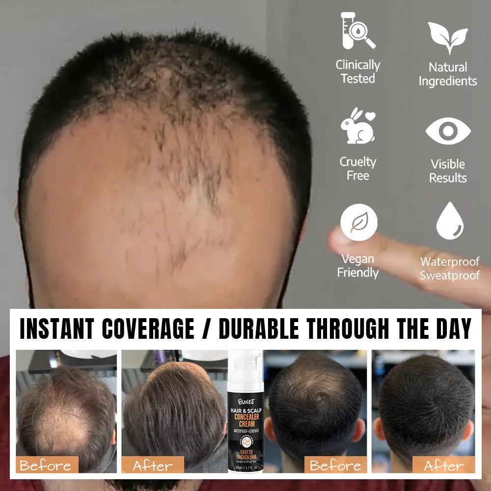 30ml tube of dense pomade scalp concealer for covering hair thinning and nourishing the scalp.