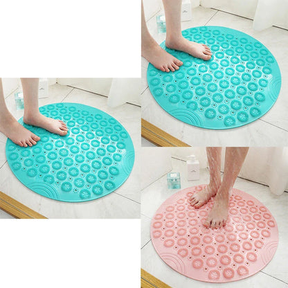 Textured Surface Round Shower Mat with Massage Texture, Non-Slip Suction Cups, and Drainage Holes for Kiwi Bathrooms