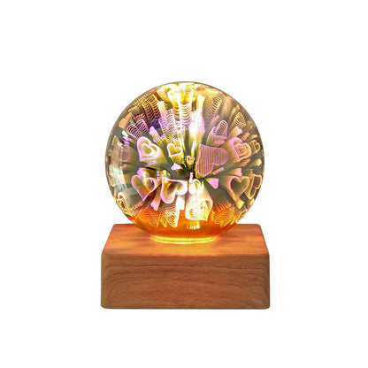 USB 3D Firework Crystals Ball Night Light with touch control and USB plug-in