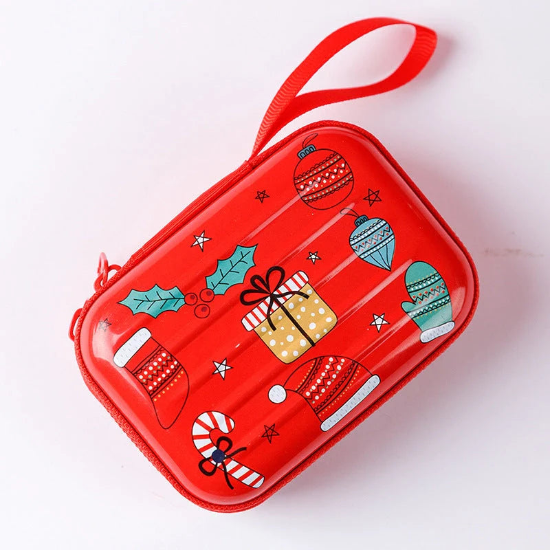 Tinplate coin purse with anime cartoon design and zipper opening
