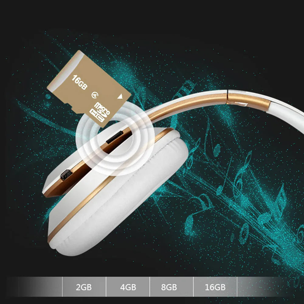 Wireless Bluetooth headset head-mounted stereo earphone in black with Bluetooth 4.2 and 10m range
