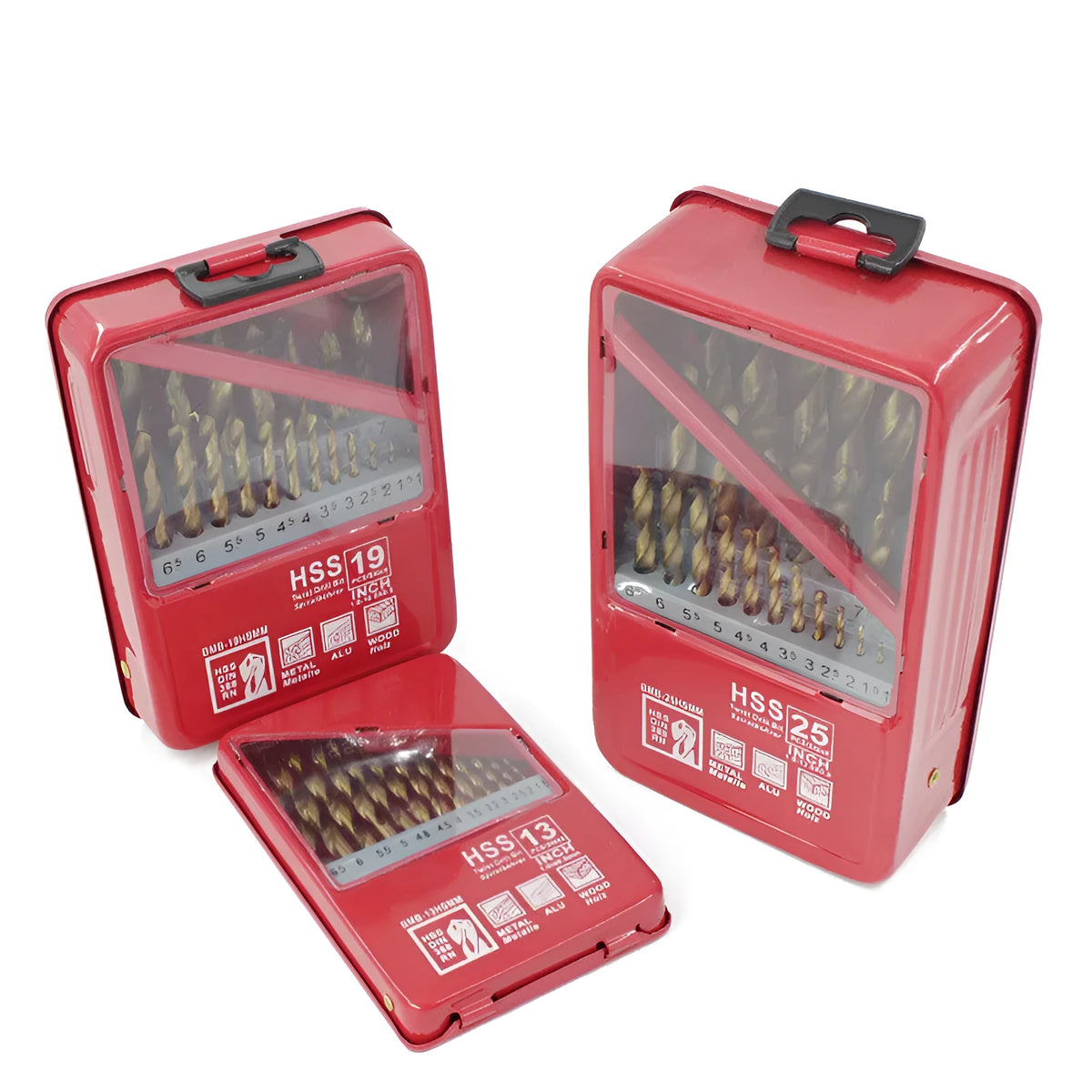 Twist drill set with 1.5mm cutting diameter high speed steel external cooling round handle 135 degree tip