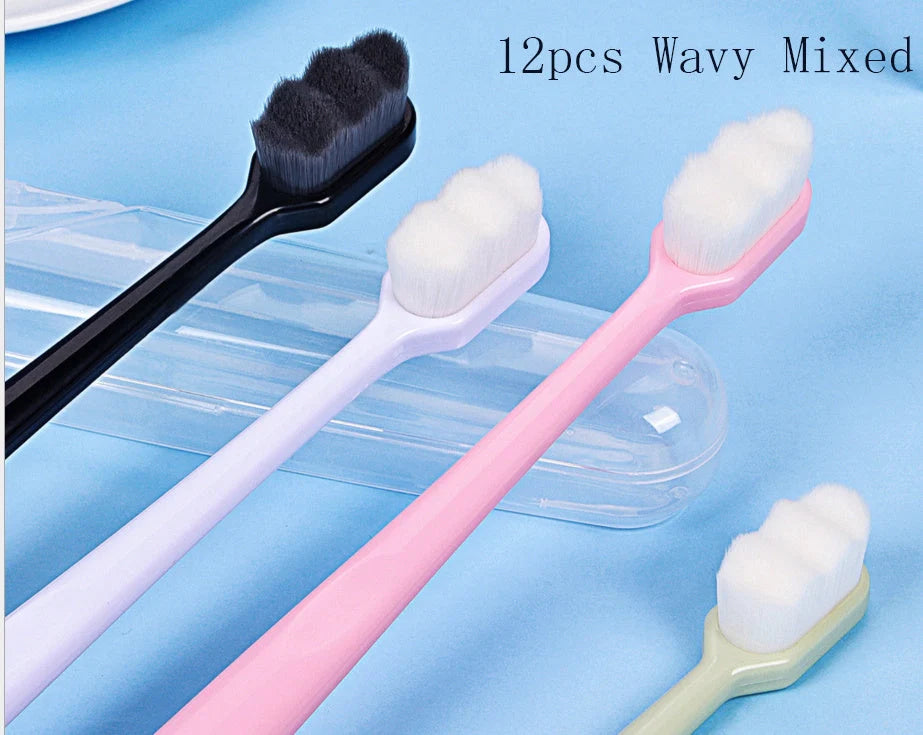 Ultra-fine nylon toothbrush with super soft 2.3cm bristles for sensitive gums