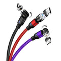 Rotating magnetic cable in black, 1m length, with USB-A to magnetic tip