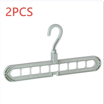 9-hole clothes hanger organizer in white, green, gray, and pink options