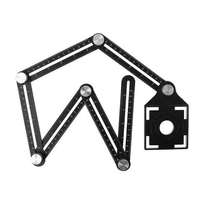 Aluminum alloy six-folding multi-angle measuring ruler for precise tile and flooring layouts
