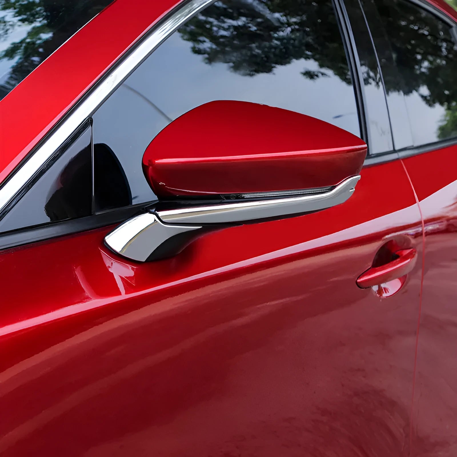 Mazda 3 Angkesila rearview mirror decorative strips carbon fibre texture 4 pieces ABS material