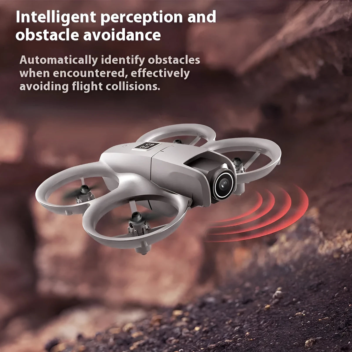 GT3 mini obstacle avoidance double camera drone in flight with plastic body and remote control
