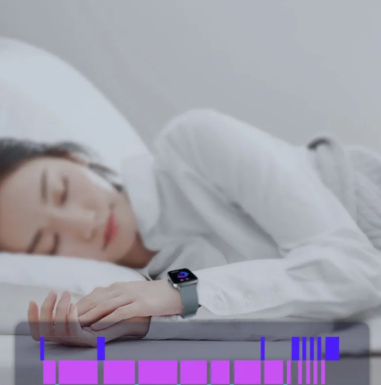 Black smart watch with 1.7-inch colour touch screen on an adjustable strap, showing Bluetooth call and fitness tracking interface.