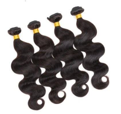 Brazilian hair wig curtain with 14-inch body and real curls showing seamless construction