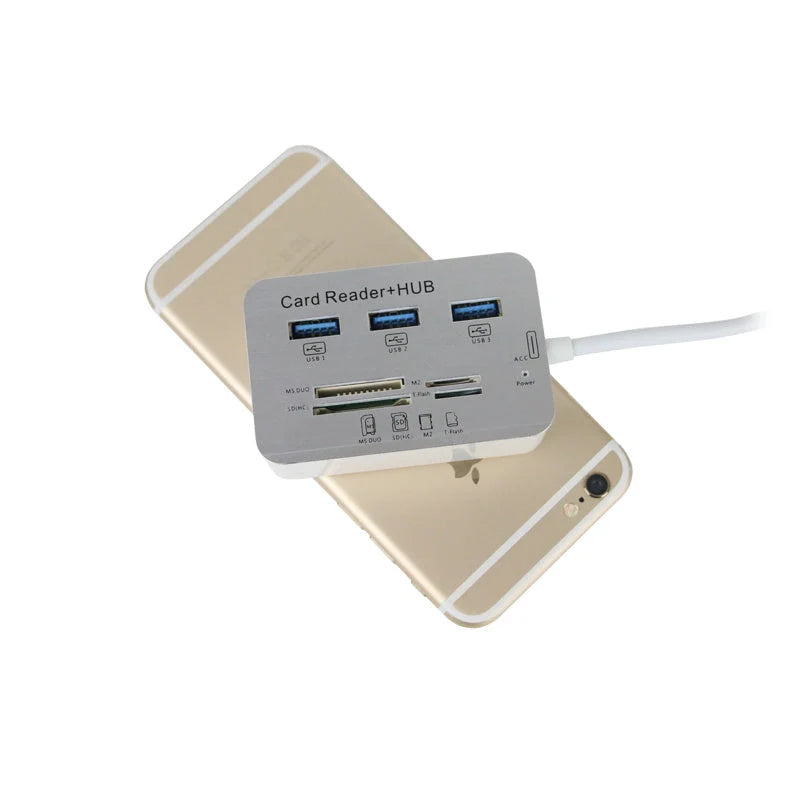 USB 3.0 Hub with LED indicator and compact design for high-speed data transfer