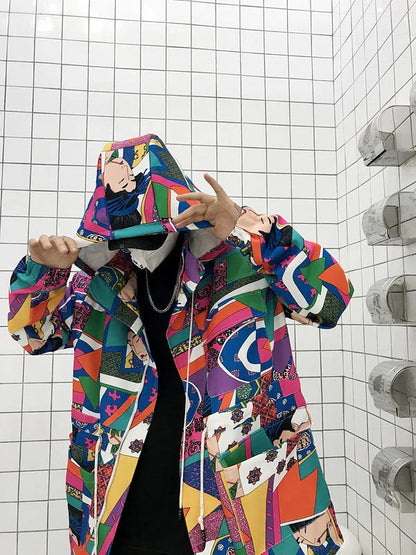 Graffiti trench coat in 100% cotton with unique design