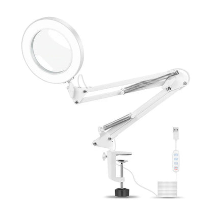 USB Magnifier LED Soldering Magnifying Glass with adjustable brightness and heavy round base