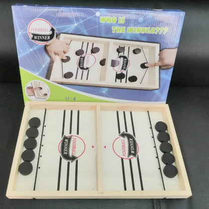 Wooden Puck Game Fast Sling for family interactive fun and child coordination development