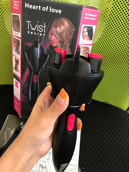 Automatic Hair Braider with USB and battery power options for easy hairstyling