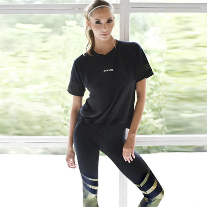 Green camouflage printed stitching yoga pants in milk silk, sizes S-XL with 95-98cm length and 62-100cm waist