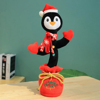 Interactive Christmas plush toy with singing and recording features