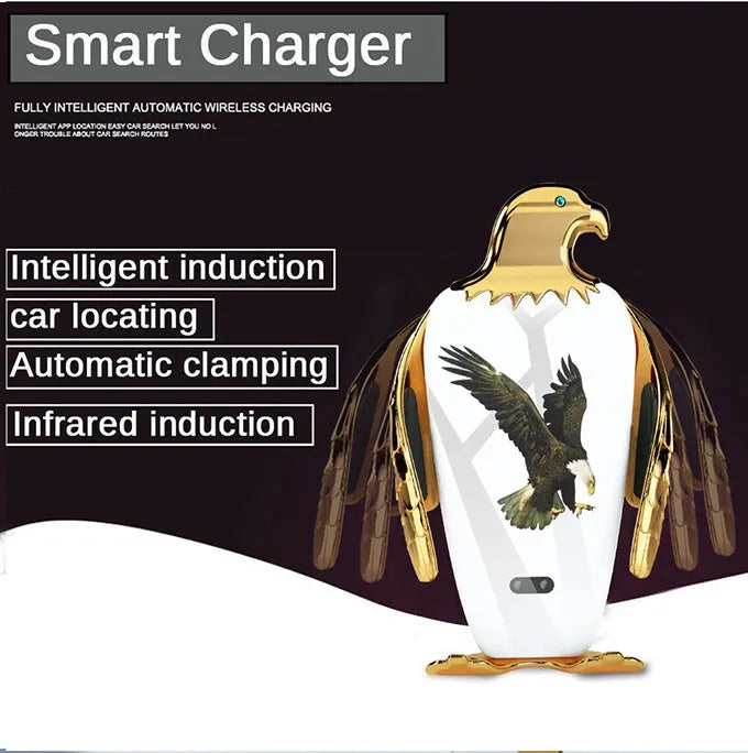 Wireless charging car phone holder with suction cup mount in black gold colour option