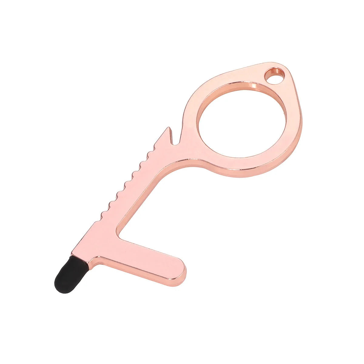Alloy protective door opener keychain in various colours, 7.9cm in size