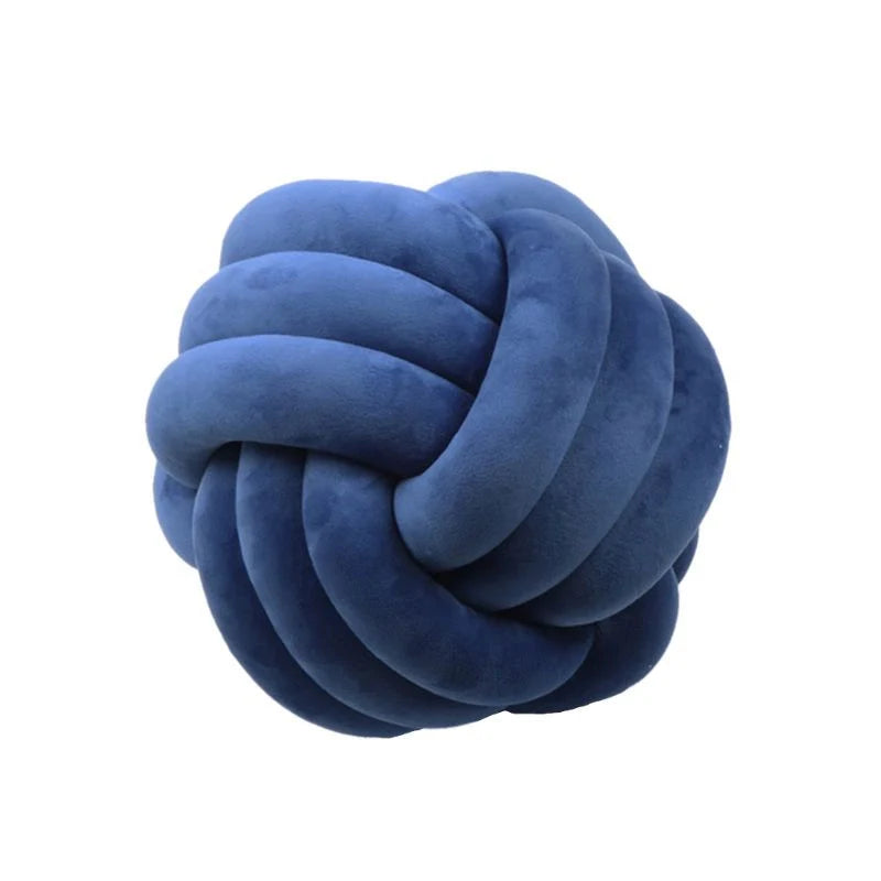 Knotted Plush Ball Design Round Throw Pillow in assorted colours and sizes