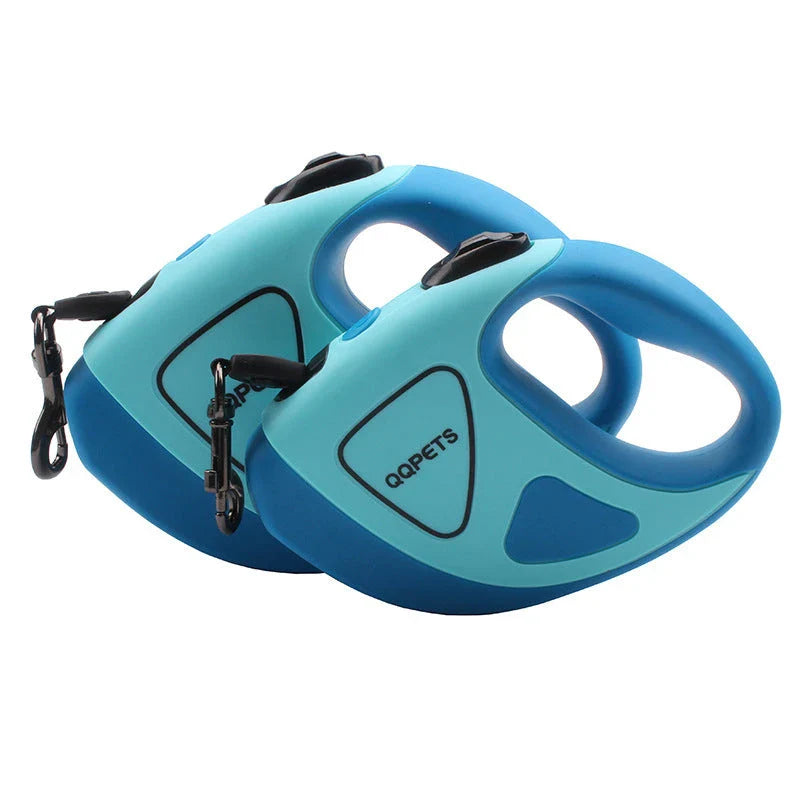 Automatic retractable dog leash with LED light for night safety