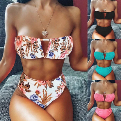 Bikini set in black with adjustable straps and ties, made from nylon fabric for stretch and support