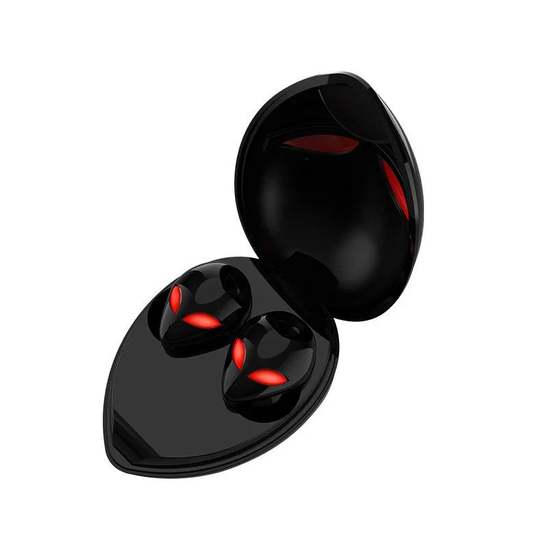Creative Outer T8 Starman Bluetooth Headset in white and black colors with wireless charging case