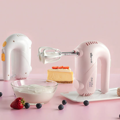 Pink Winnie electric whisk with 150W power and storage box for egg whipping