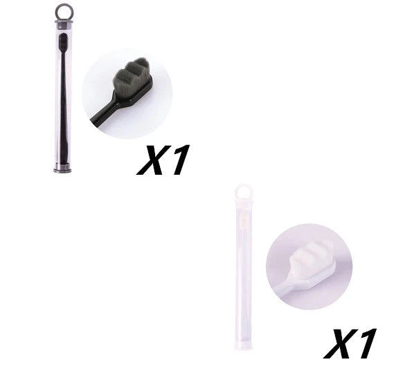 Ultra-fine nylon toothbrush with super soft 2.3cm bristles for sensitive gums