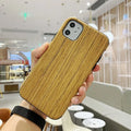 Slim wooden iPhone back cover case in a natural rosewood woodgrain finish.