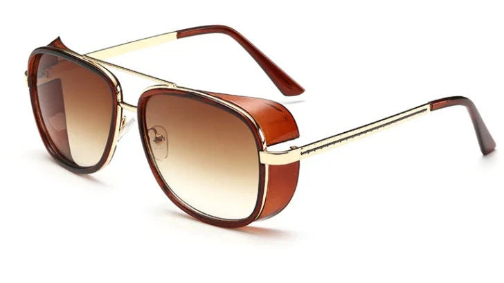 Stylish anti-glare driving sunglasses with retro-inspired design and durable metal and plastic frames