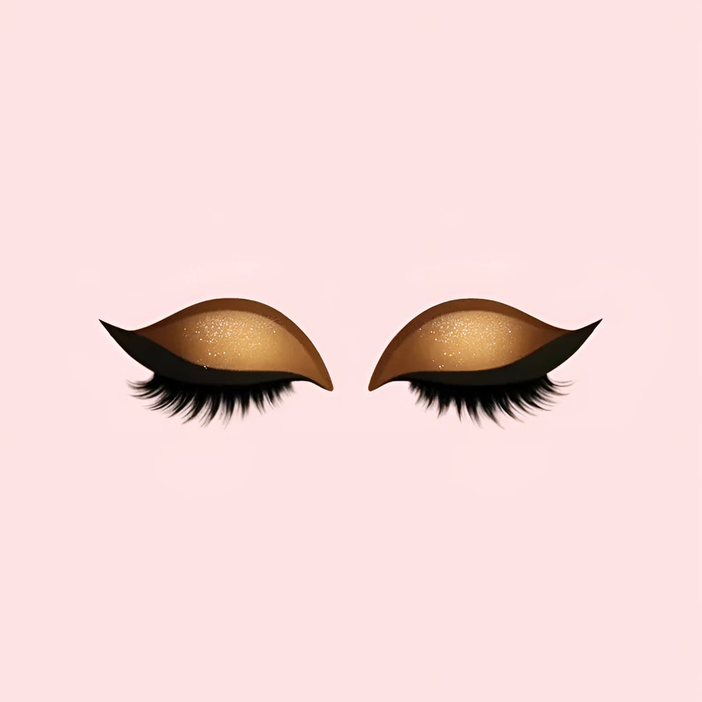 Lazy eyeshadow eyelash stickers in eight colour options on a white background
